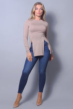 Load image into Gallery viewer, Sleek &amp; Chic Fall Long Sleeve Slitted Top
