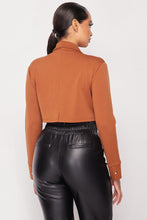 Load image into Gallery viewer, Deep-v Cropped Power Shoulder Blazer Bodysuit
