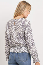 Load image into Gallery viewer, Ruffled Waist Drop Shoulder Long Sleeve Top
