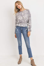 Load image into Gallery viewer, Ruffled Waist Drop Shoulder Long Sleeve Top
