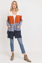 Load image into Gallery viewer, Striped Print Open Front Cardigan
