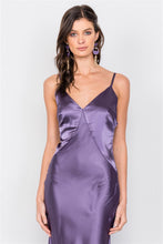 Load image into Gallery viewer, Satin Elegant Double Slit Sleeveless Maxi Dress
