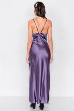 Load image into Gallery viewer, Satin Elegant Double Slit Sleeveless Maxi Dress
