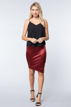 Load image into Gallery viewer, Jewel Strap Satin Midi Skirt
