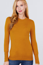 Load image into Gallery viewer, Crew Neck Sweater W/rivet Button
