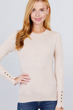 Load image into Gallery viewer, Crew Neck Sweater W/rivet Button

