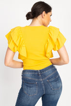 Load image into Gallery viewer, Ruffle Tiered Ribbed Top
