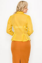 Load image into Gallery viewer, Organza Pleated Long Sleeve Blouse
