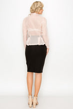 Load image into Gallery viewer, Organza Pleated Long Sleeve Blouse
