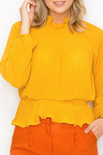 Load image into Gallery viewer, Ruffle Pleats Peplum Top
