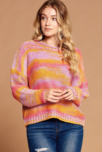 Load image into Gallery viewer, Multi-color Thread Striped Knit Sweater
