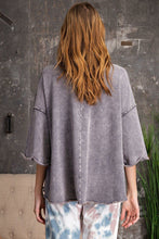 Load image into Gallery viewer, 3/4 Slvs Mineral Washed Terry Knit Boxy Top
