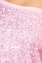 Load image into Gallery viewer, Sequin Wide Neck Boxy Mini Dress
