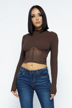 Load image into Gallery viewer, Knit Crop Top With Bottom Mesh

