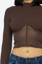 Load image into Gallery viewer, Knit Crop Top With Bottom Mesh
