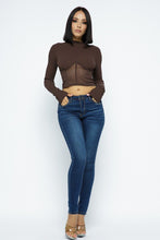 Load image into Gallery viewer, Knit Crop Top With Bottom Mesh
