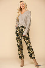 Load image into Gallery viewer, V-neck Solid Soft Sweater Top With Cut Edge
