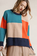 Load image into Gallery viewer, Colorblock Contrasted Cotton Fabric On Back Top With Side Slits And High Low Hem
