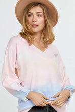 Load image into Gallery viewer, Multi Sherbet Tie Dye Color V Neck Sweater
