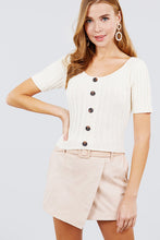 Load image into Gallery viewer, Short Slv Rib Sweater Top

