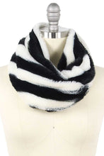 Load image into Gallery viewer, Stripe Fur Tube Infinity Scarf
