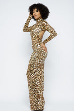 Load image into Gallery viewer, Animal Foil Mock Neck Body Con Maxi Dress
