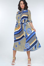 Load image into Gallery viewer, Pleated Print Midi Dress
