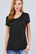 Load image into Gallery viewer, Short Sleeve Scoop Neck Top With Pocket
