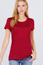 Load image into Gallery viewer, Short Sleeve Scoop Neck Top With Pocket
