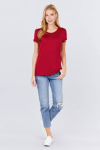 Load image into Gallery viewer, Short Sleeve Scoop Neck Top With Pocket
