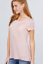 Load image into Gallery viewer, Short Sleeve Scoop Neck Top With Pocket
