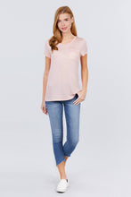 Load image into Gallery viewer, Short Sleeve Scoop Neck Top With Pocket
