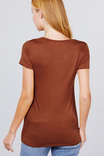 Load image into Gallery viewer, Short Sleeve Scoop Neck Top With Pocket
