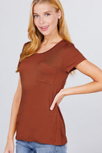 Load image into Gallery viewer, Short Sleeve Scoop Neck Top With Pocket
