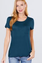 Load image into Gallery viewer, Short Sleeve Scoop Neck Top With Pocket

