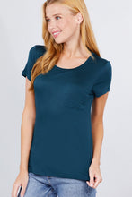 Load image into Gallery viewer, Short Sleeve Scoop Neck Top With Pocket
