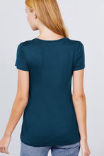 Load image into Gallery viewer, Short Sleeve Scoop Neck Top With Pocket
