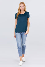 Load image into Gallery viewer, Short Sleeve Scoop Neck Top With Pocket
