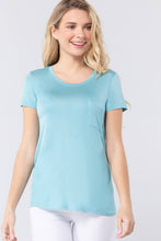Load image into Gallery viewer, Short Sleeve Scoop Neck Top With Pocket
