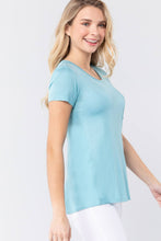 Load image into Gallery viewer, Short Sleeve Scoop Neck Top With Pocket
