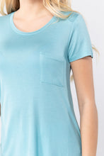 Load image into Gallery viewer, Short Sleeve Scoop Neck Top With Pocket

