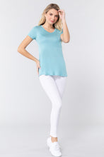 Load image into Gallery viewer, Short Sleeve Scoop Neck Top With Pocket
