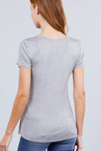 Load image into Gallery viewer, Short Sleeve Scoop Neck Top With Pocket
