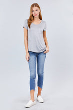 Load image into Gallery viewer, Short Sleeve Scoop Neck Top With Pocket
