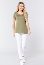 Load image into Gallery viewer, Short Sleeve Scoop Neck Top With Pocket
