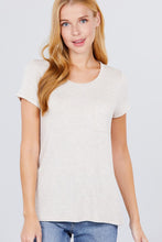 Load image into Gallery viewer, Short Sleeve Scoop Neck Top With Pocket
