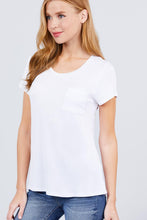 Load image into Gallery viewer, Short Sleeve Scoop Neck Top With Pocket
