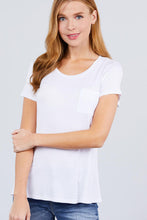 Load image into Gallery viewer, Short Sleeve Scoop Neck Top With Pocket
