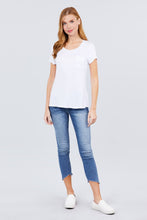 Load image into Gallery viewer, Short Sleeve Scoop Neck Top With Pocket
