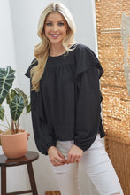 Load image into Gallery viewer, Draped Ruffle Longsleeve Top
